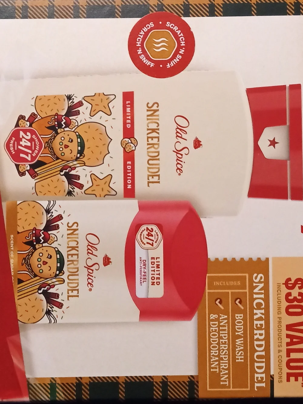Old Spice Snickerdudel Limited Edition Deodorant & Body Wash Set - Red & White